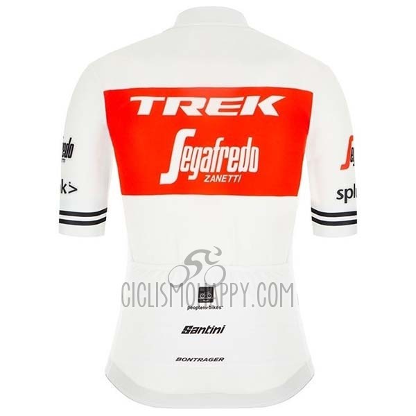 Trek Segafredo Cycling Jersey Bib Short 2019 Short Sleeve White Red